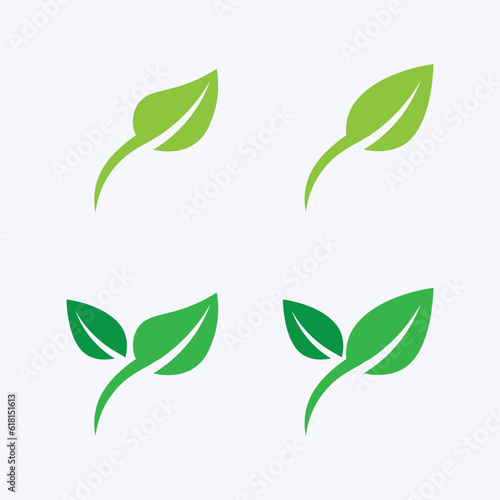 Eco Energy Vector Logo with leaf symbol. Green color with flash or thunder graphic. Nature and electricity renewable. This logo is suitable for technology  recycle  organic.