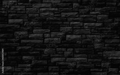 Dark empty grunge concrete brick, vintage vector background.