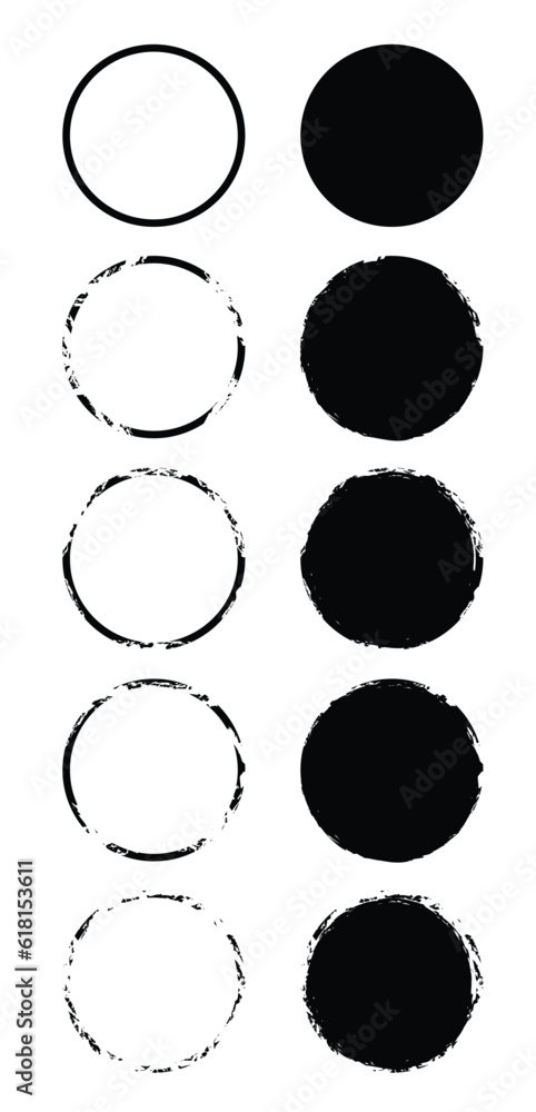 Set of circle, raound geometric shapes on a white background Set of circle, raound geometric shapes on a white background