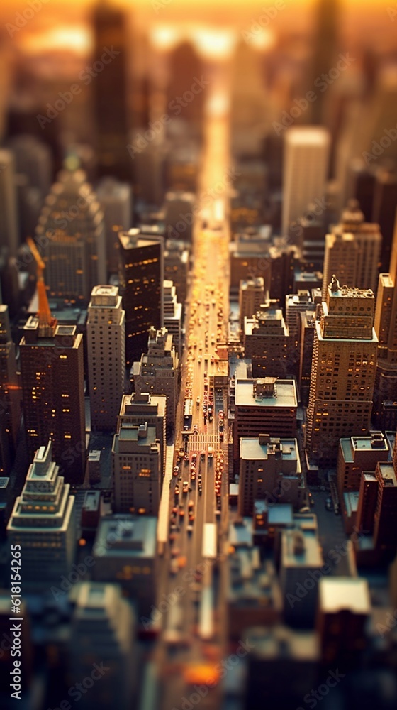 Tilt-shift aerial view of New York landscape Tilt-shift aerial view of New York landscape