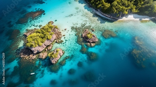 Aeriel view of tropical beach © BHPX