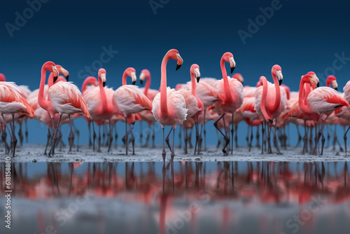 many_flamingos_standing_near_some_water