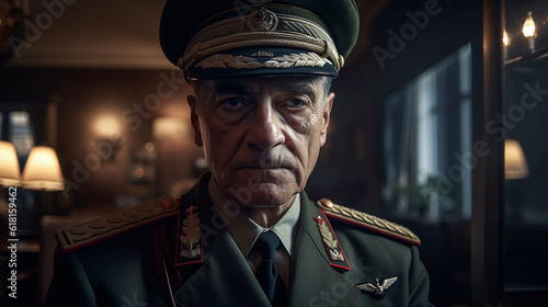 Foto Portrait of general in war room