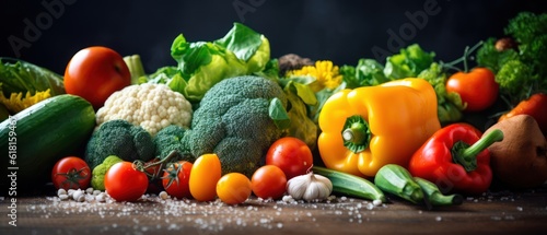 vegetables on on a black background