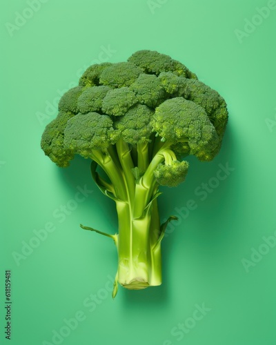 broccoli on a green background