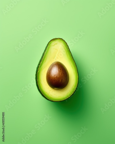 avocado on a green background