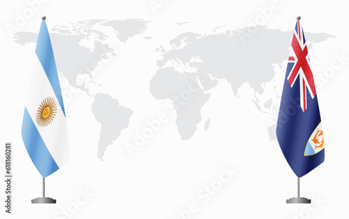 Argentina and Anguilla flags for official meeting