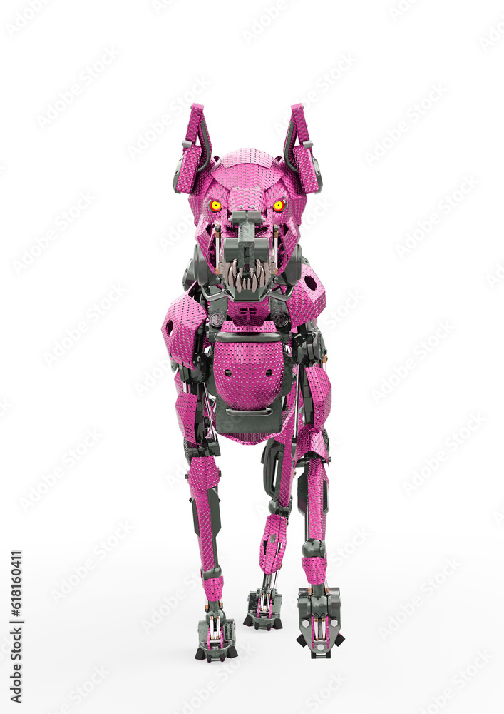 cyber dog is stalking front view cyber dog is stalking front view