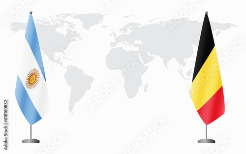 Argentina and Belgium flags for official meeting
