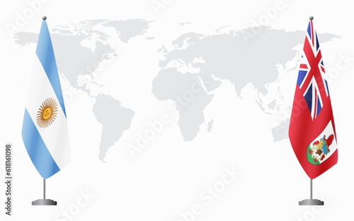 Argentina and Bermuda flags for official meeting
