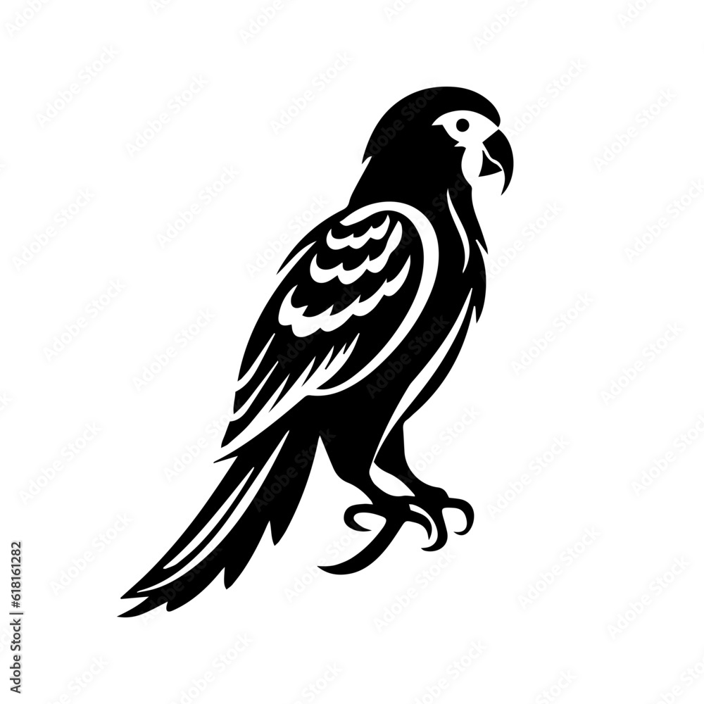 Fototapeta premium parrot silhouette illustration 