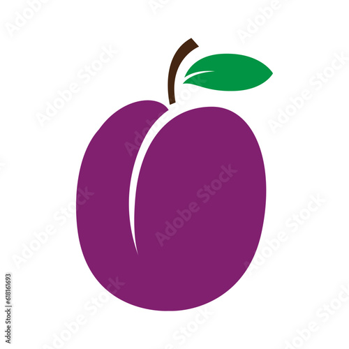 Plum vector icon fruit isolated on a white background eps 10