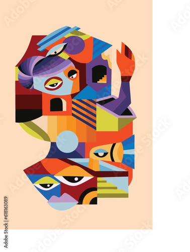 Cubism Illustration For Your Design Work