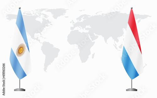 Argentina and Luxembourg flags for official meeting