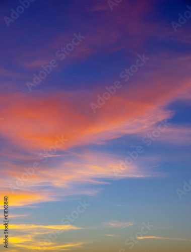 Vivid sky illuminated by the sunset