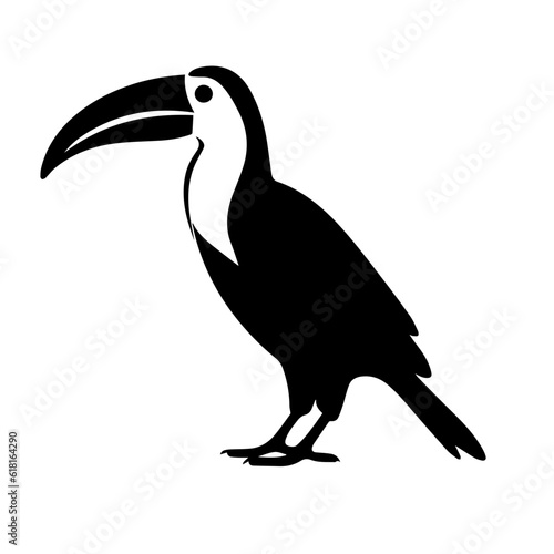 Vector illustration of a black silhouette toucan