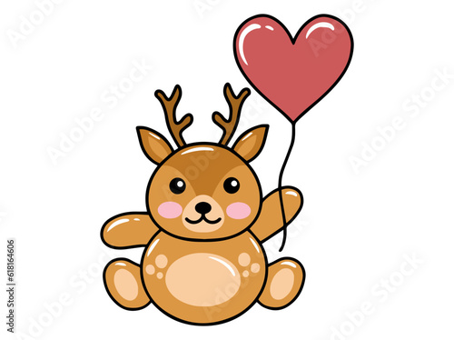 Deer Animal Drawing for Valentines Day