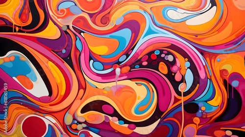 A psychedelic-inspired abstract piece, featuring intricate patterns, swirling forms, and a vibrant color palette reminiscent of the 1960s counterculture. (Generative AI)