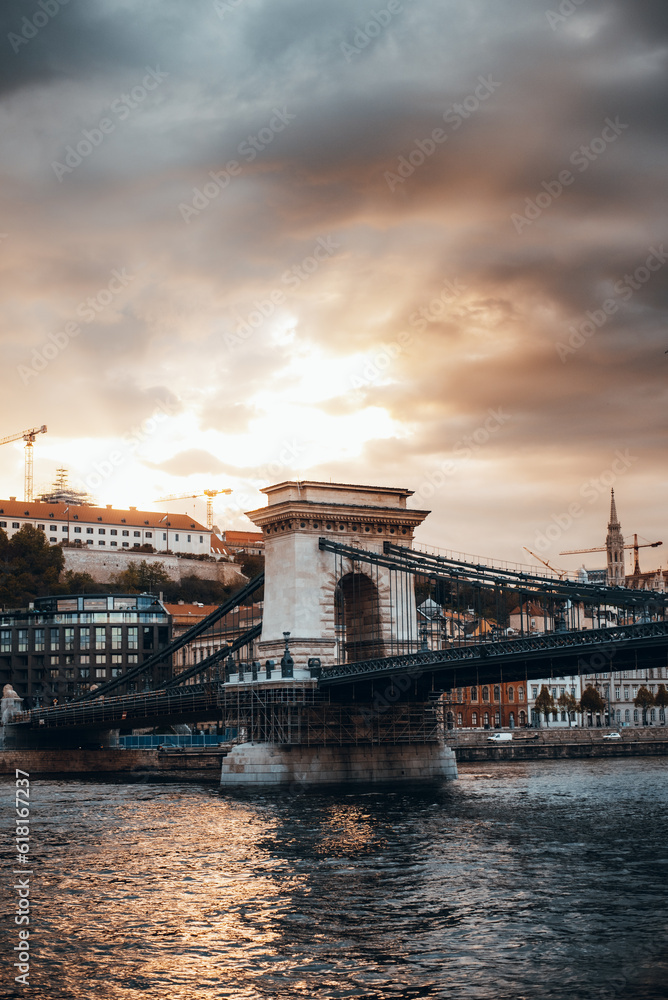 Budapest bridge on Danube River