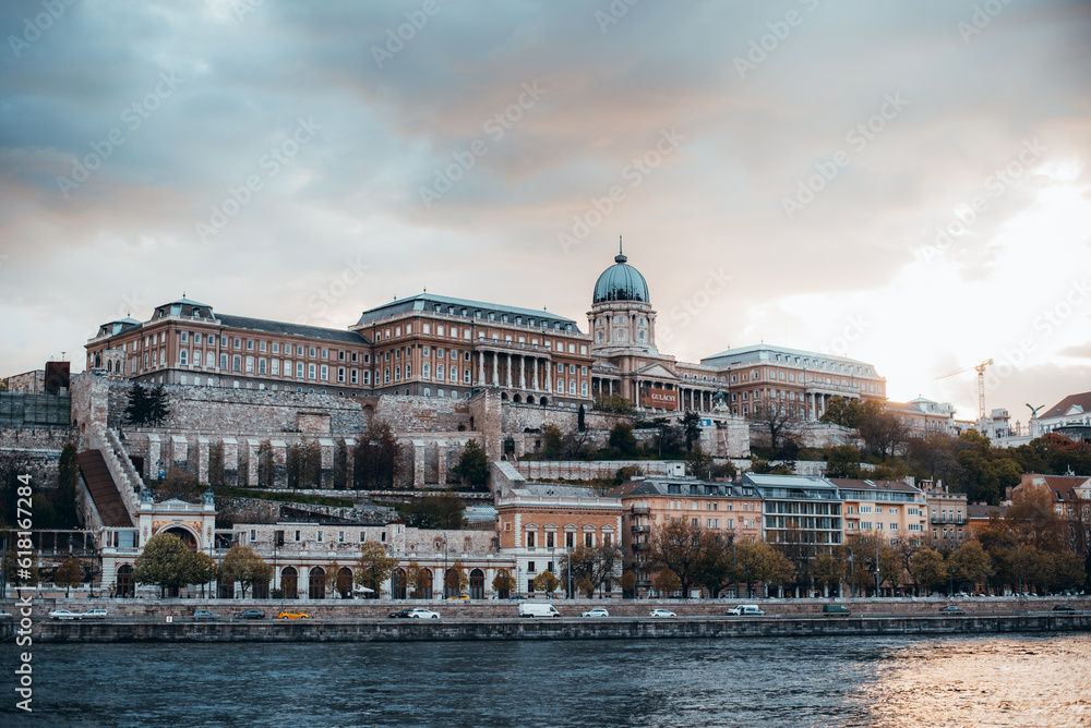 Budapest historical building on Danube River