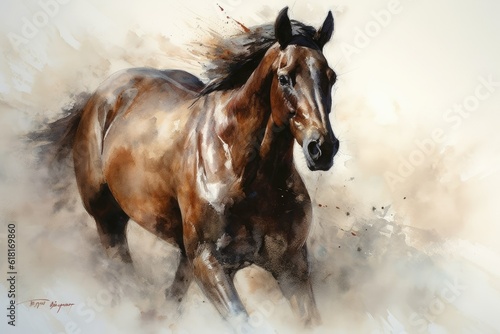 painting of the horse running horse