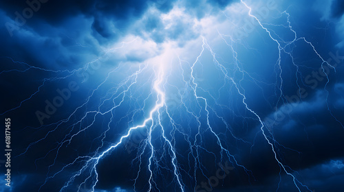 雷、嵐、ハリケーン、Lightning, storms, hurricanes.Generative AI
