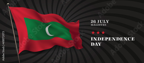 Maldives independence day vector banner, greeting card.