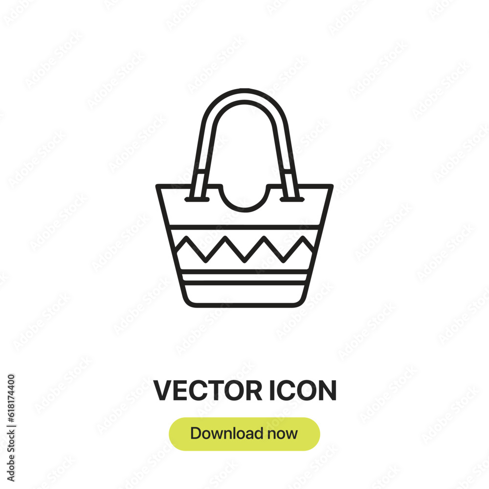 beach bag icon vector. Linear style sign for mobile concept and web design. beach bag symbol illustration. Pixel vector graphics - Vector.
beach bag icon vector. Linear style sign for mobile concept and web design. beach bag symbol illustration. Pixel vector graphics - Vector.