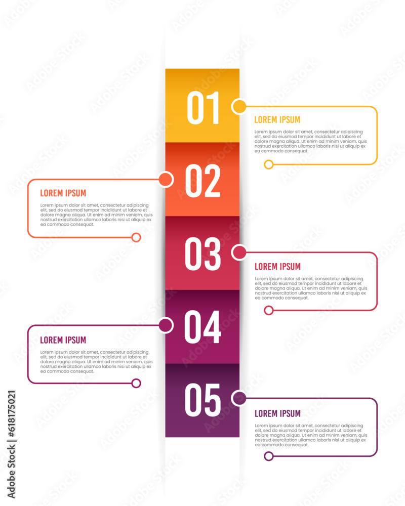 Infographic vertical numbers with pointer steps. Vector illustration. Infographic vertical numbers with pointer steps. Vector illustration.