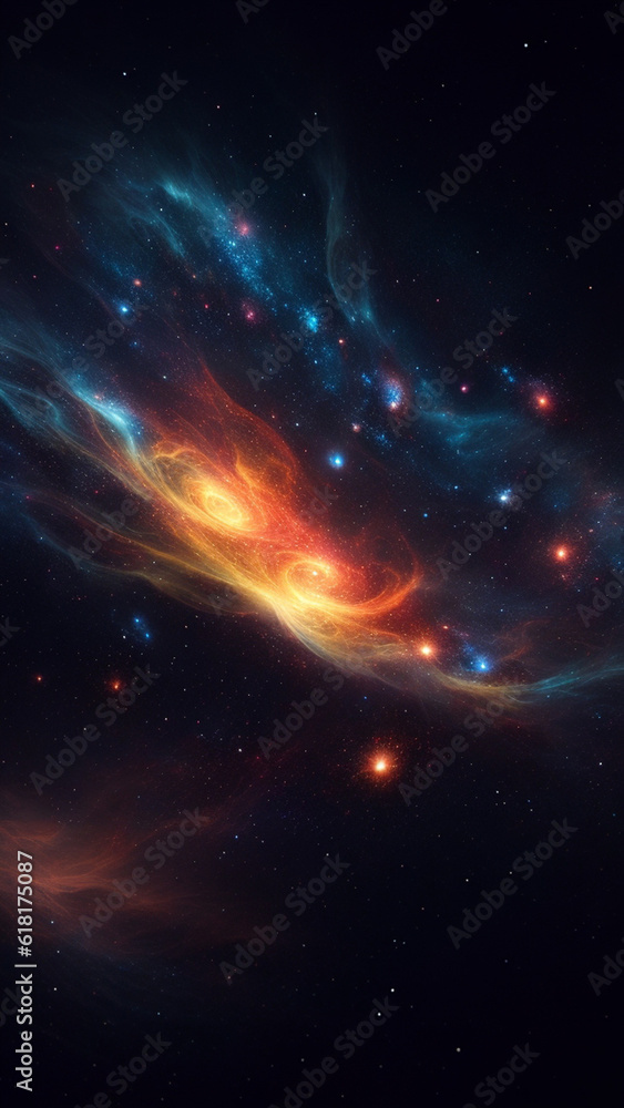 3d effect - abstract space scene