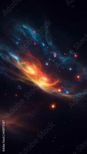 3d effect - abstract space scene