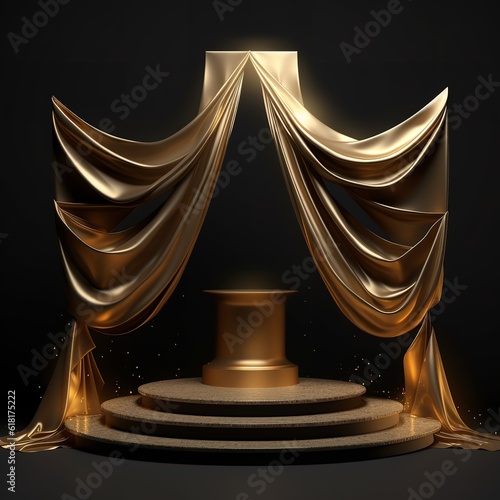 curtain product background dark and golden display