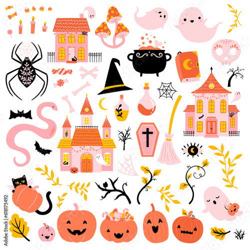 Vector Halloween Illustrations Clip Art Set