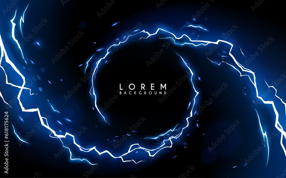 Circle lightnings template with sparks - obrazy, fototapety, plakaty 