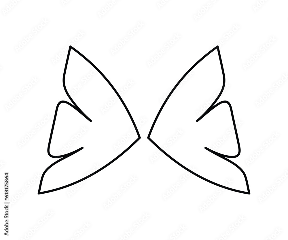 wing icon black line design. Wings badge on a white background. Vector illustration. wing icon black line design. Wings badge on a white background. Vector illustration.