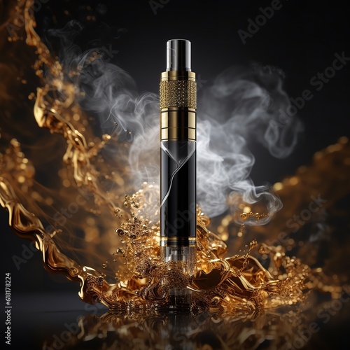 dark black vape background with smoke copy text space