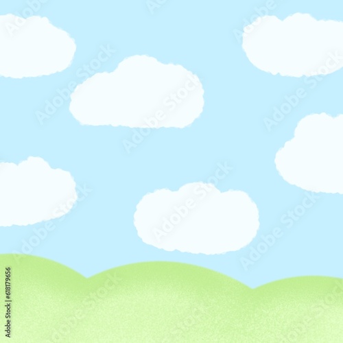grass and blue sky