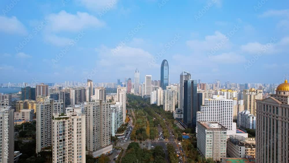 High Angle Aerial Photography of International Trade CBD, Binhai Avenue, Haikou, Hainan, China High Angle Aerial Photography of International Trade CBD, Binhai Avenue, Haikou, Hainan, China