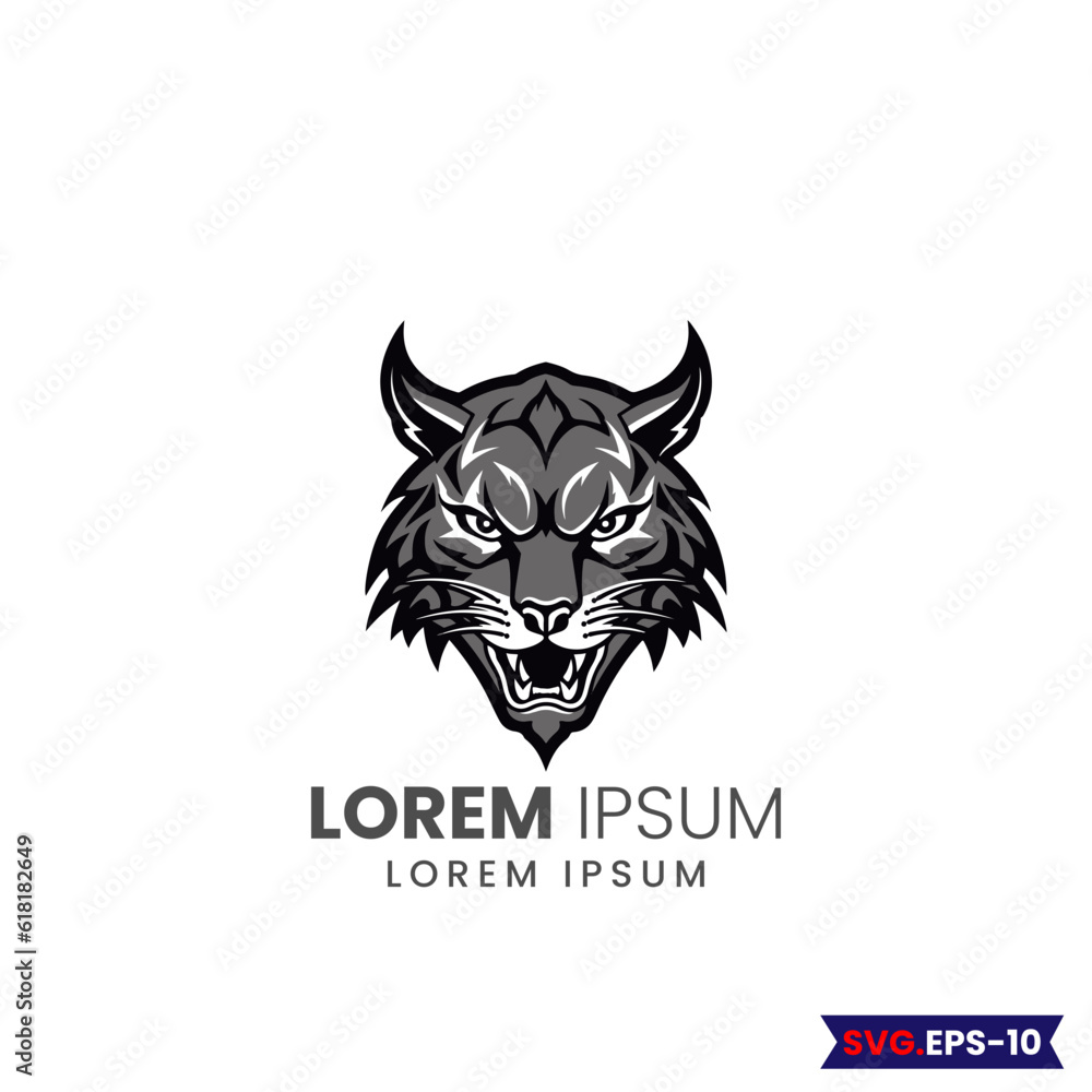 Obraz premium Cat logo.custom cat logo, Bobcat Vector illustration logo . Lynx cat vector silhouette isolated. Bobcat silhouette. Domestic cat breeds and hybrids collection isolated on white. Flat style set. 