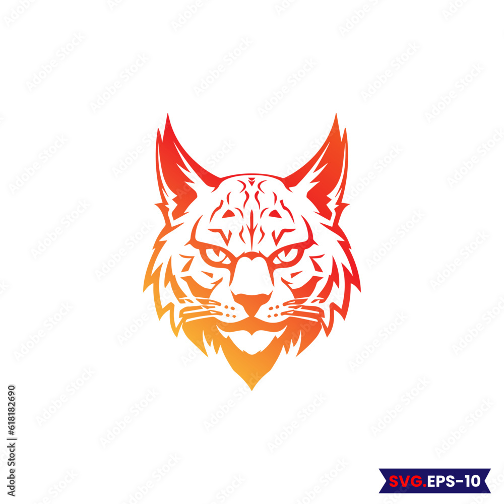 Vecteur Stock Cat Logocustom Cat Logobobcat Vector Illustration Lynx Cat Vector Silhouette 6648