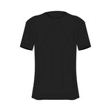 T-shirt mockup in black colors. Mockup of realistic shirt with short sleeves. Blank t-shirt template with empty space for design