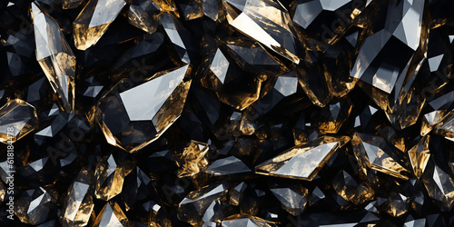 Kristall in Gold Braun unbehandelt und ungeschliffen Nahaufnahme, ai, generativ