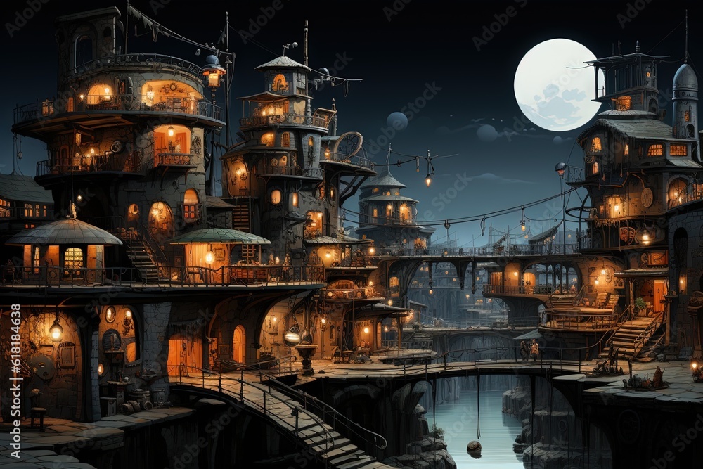 Fotografie Trashopolis and junktown illustration generative ai