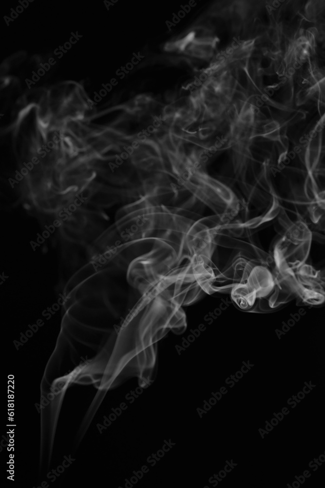 White smoke isolated on black background. White smoke isolated on black background.