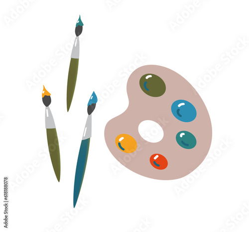 palette and brushes