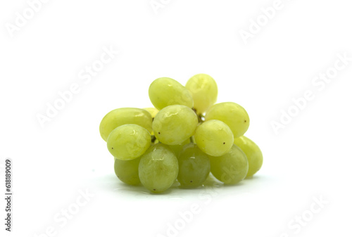 Closeup of white grape on white background
