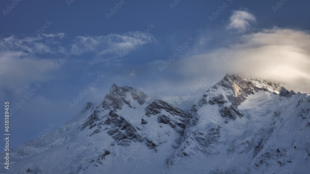 Nanga Parbat is the ninth highest mountain in the world at 8,126 meters, from Fairy Meadows,Gilgit-Baltistan, Pakistan,