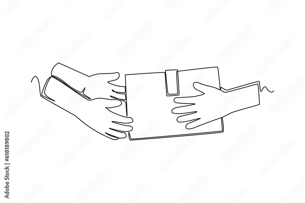 Fototapeta premium Continuous one line drawing distribution and logistic concept. Single line draw design vector graphic illustration.