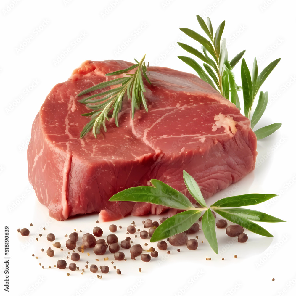 Beautiful steak isolated on white background. Raw beef steaks texture backdrop Beautiful steak isolated on white background. Raw beef steaks texture backdrop