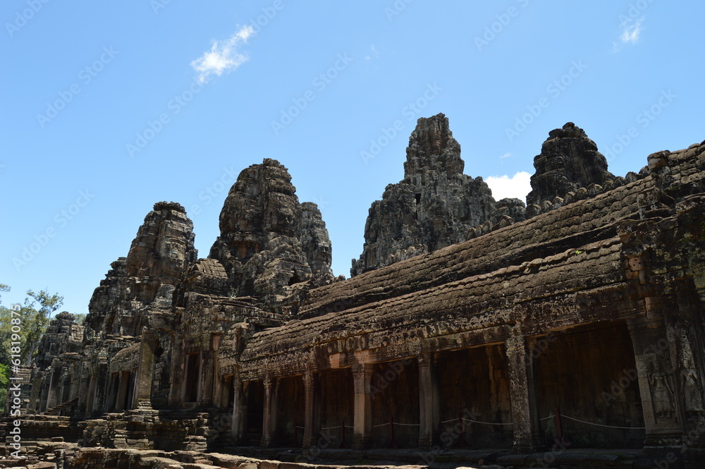 Ancient Temple Complex Ruins in Cambodian Jungle
